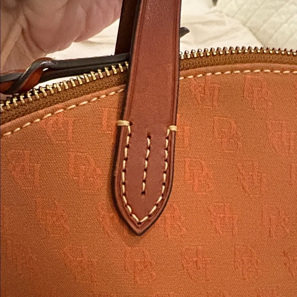 Dooney & Bourke Ruby mini Satchel Crossbody Bag in burnt orange/rust brown - Picture 6 of 16